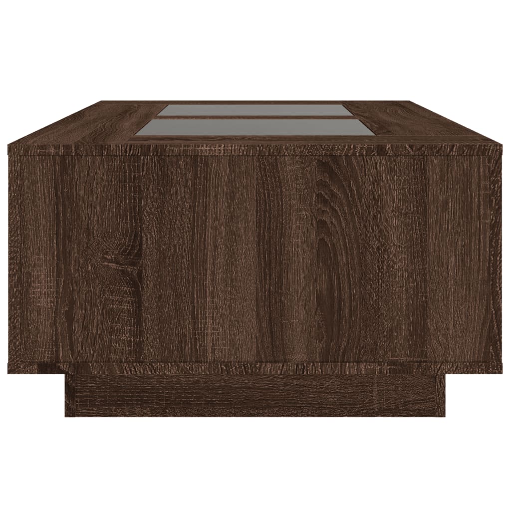 Salontafel met Infinity LED 116x69x40 cm bruin eikenkleurig