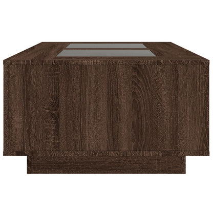 Salontafel met Infinity LED 116x69x40 cm bruin eikenkleurig