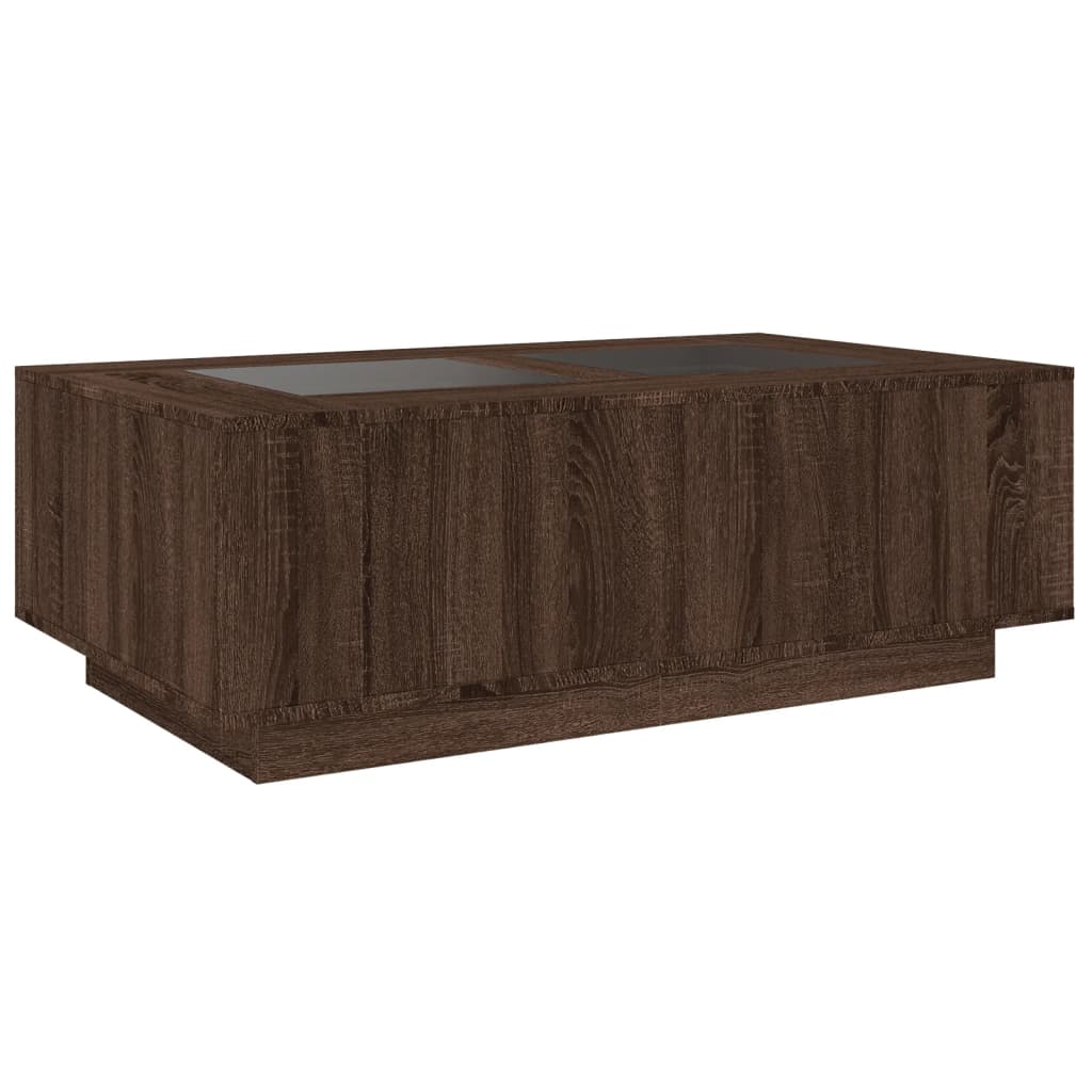 Salontafel met Infinity LED 116x69x40 cm bruin eikenkleurig