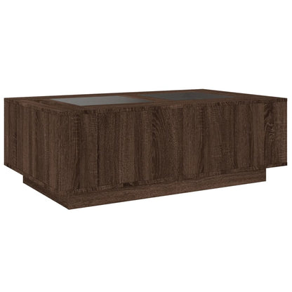 Salontafel met Infinity LED 116x69x40 cm bruin eikenkleurig