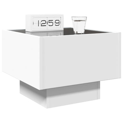 Nachtkastje met Infinity LED 40x40x30 cm wit