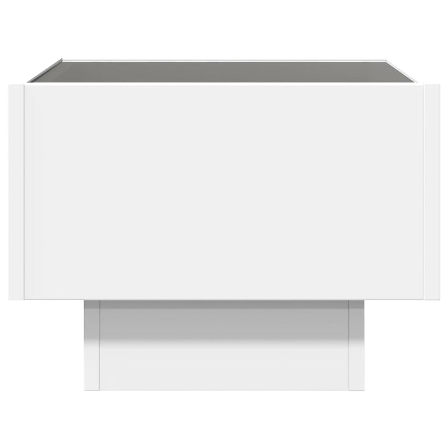 Nachtkastje met Infinity LED 40x40x30 cm wit