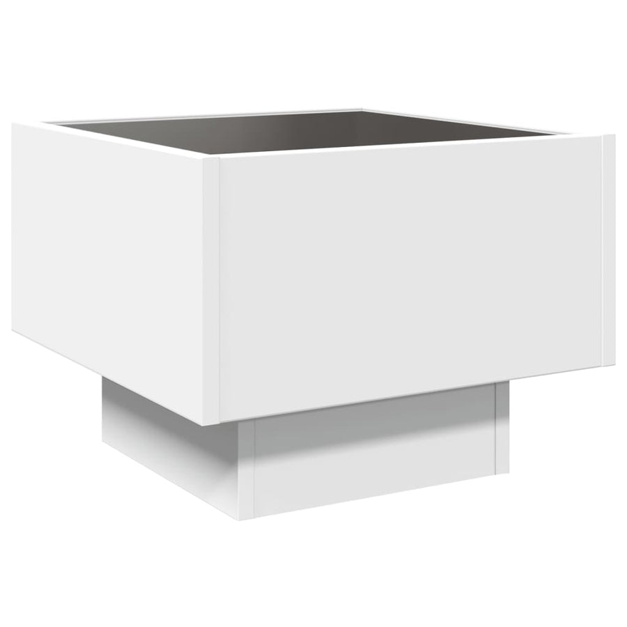 Nachtkastje met Infinity LED 40x40x30 cm wit