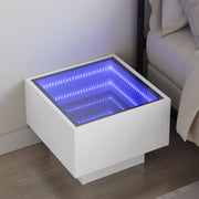 Nachtkastje 40x40x30 cm wit met Infinity LED