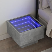 Nachtkastje 40x40x30 cm betongrijs met LED
