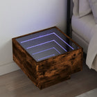 Nachtkastje 40x40x30 cm gerookt eiken met LED