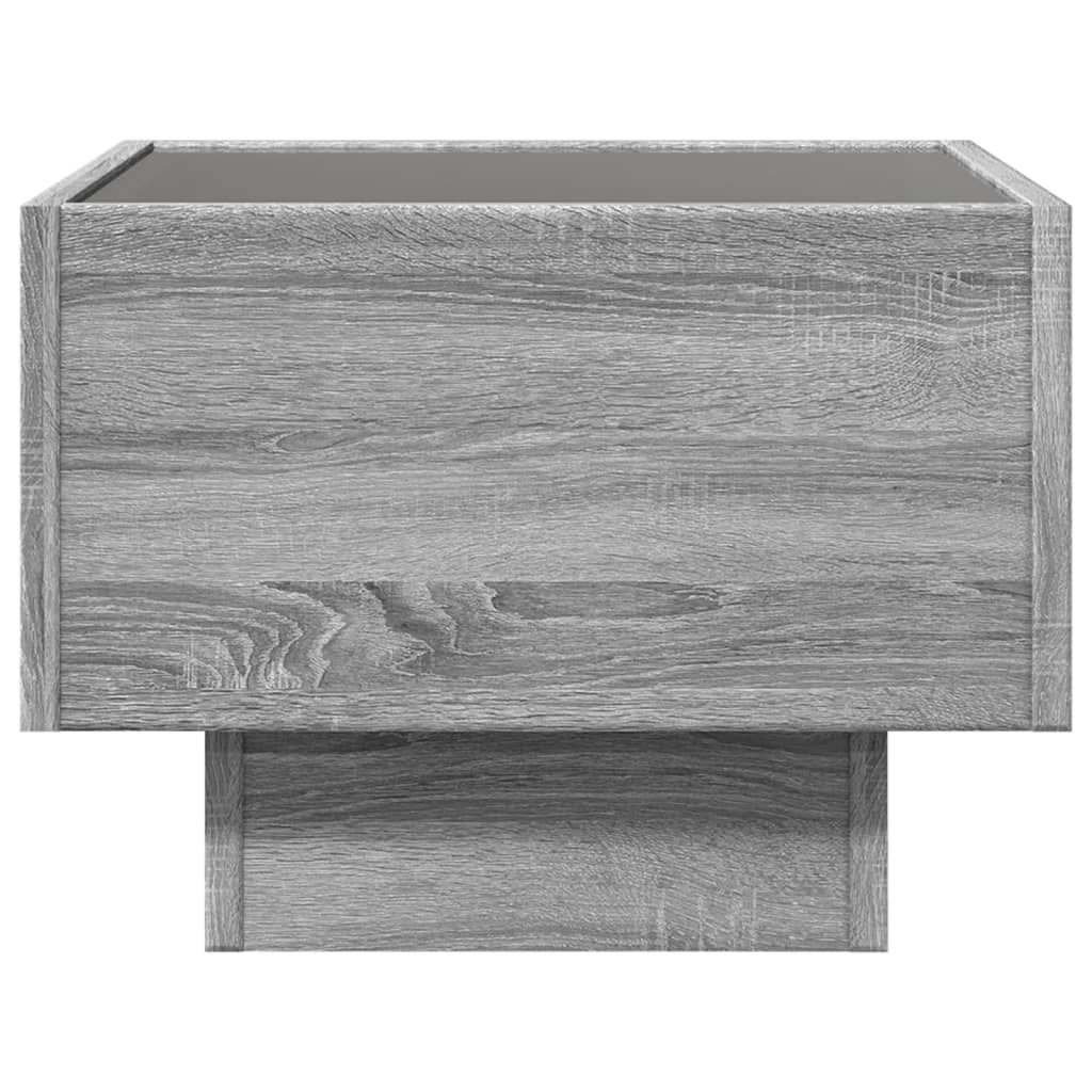 Nachtkastje met Infinity LED 40x40x30 cm grijs sonoma eiken