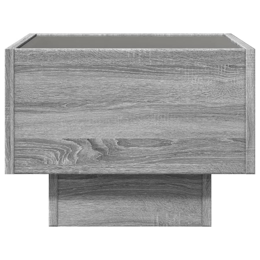 Nachtkastje met Infinity LED 40x40x30 cm grijs sonoma eiken