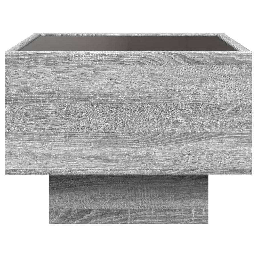 Nachtkastje met Infinity LED 40x40x30 cm grijs sonoma eiken