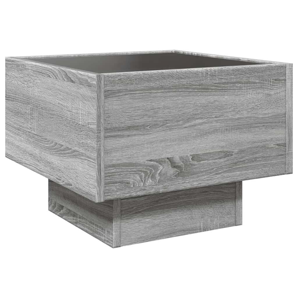 Nachtkastje met Infinity LED 40x40x30 cm grijs sonoma eiken