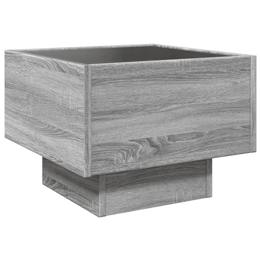 Nachtkastje met Infinity LED 40x40x30 cm grijs sonoma eiken