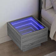 Nachtkastje 40x40x30 cm grijs sonoma eiken met LED