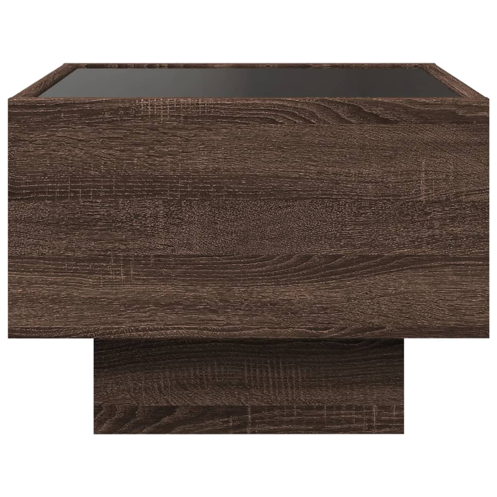 Nachtkastje met Infinity LED 40x40x30 cm bruin eikenkleurig