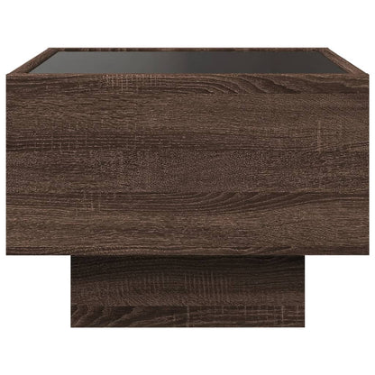 Nachtkastje met Infinity LED 40x40x30 cm bruin eikenkleurig