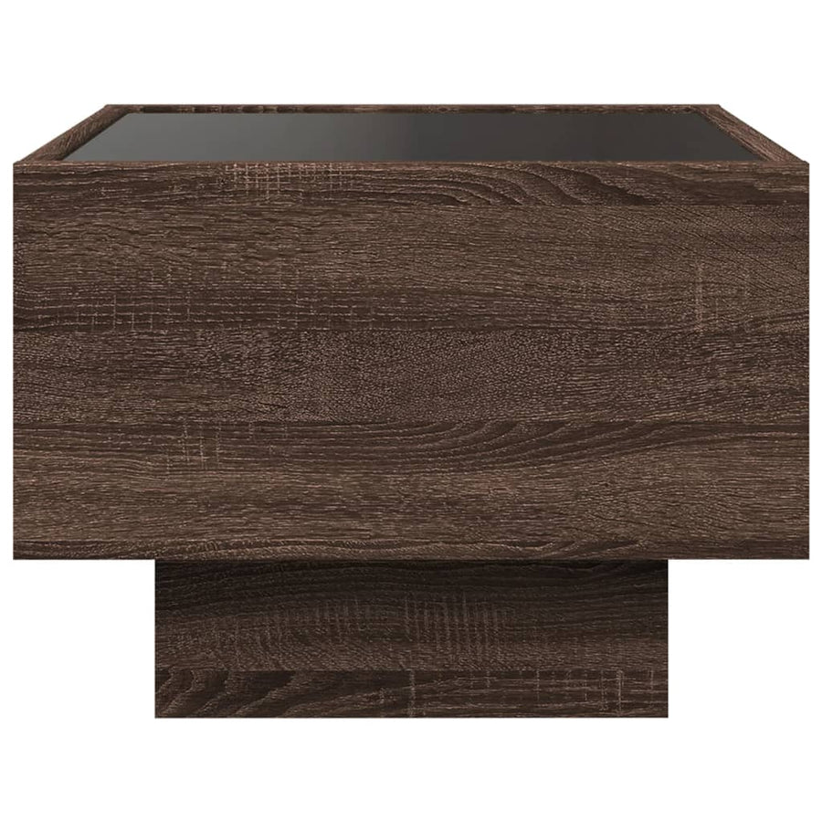 Nachtkastje met Infinity LED 40x40x30 cm bruin eikenkleurig