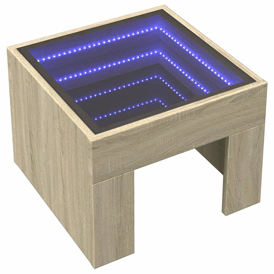 Nachtkastje met Infinity LED 40x40x30 cm sonoma eikenkleurig