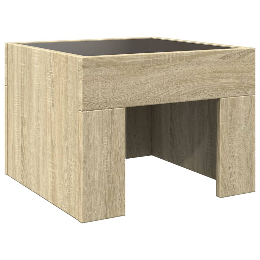 Nachtkastje met Infinity LED 40x40x30 cm sonoma eikenkleurig