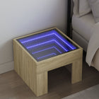 Nightstand with Infinity LED 40x40x30 cm sonoma oak-coloured