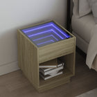 Nightstand with Infinity LED 40x40x50 cm sonoma oak-colored