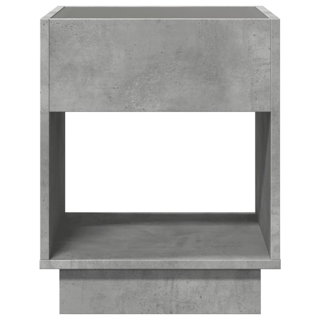 Nachtkastje met Infinity LED 40x40x50 cm betongrijs