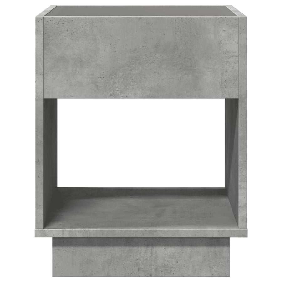 Nachtkastje met Infinity LED 40x40x50 cm betongrijs