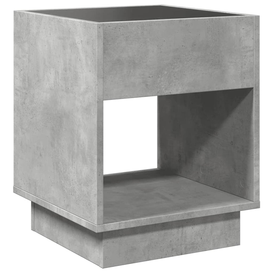 Nachtkastje met Infinity LED 40x40x50 cm betongrijs