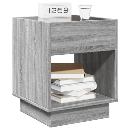 Nachtkastje met Infinity LED 40x40x50 cm grijs sonoma eiken