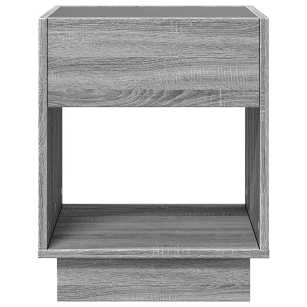 Nachtkastje met Infinity LED 40x40x50 cm grijs sonoma eiken