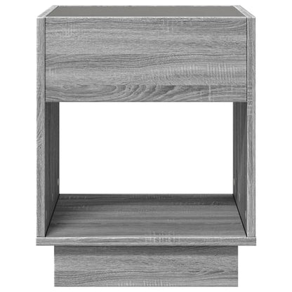Nachtkastje met Infinity LED 40x40x50 cm grijs sonoma eiken