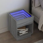 Bedside table with Infinity LED 40x40x50 cm grey Sonoma oak