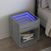 Nachtkastje 40x40x50 cm grijs sonoma eiken met LED