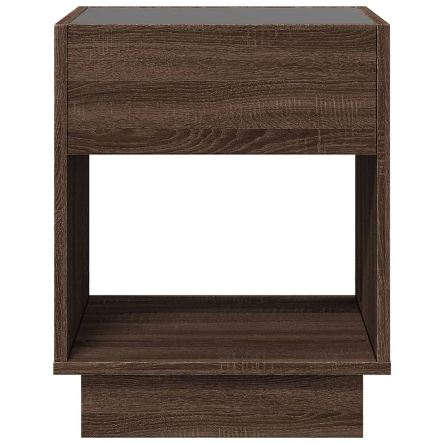 Nachtkastje met Infinity LED 40x40x50 cm bruin eikenkleurig