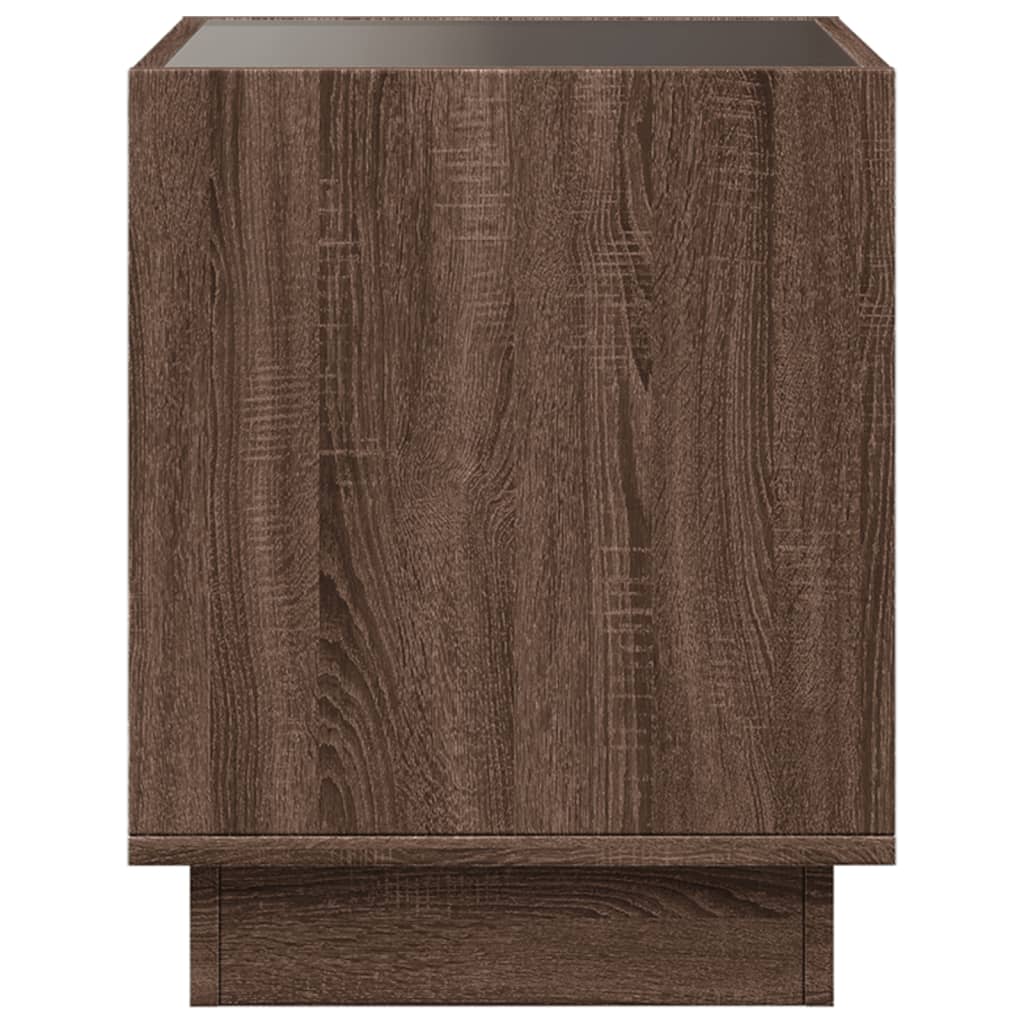 Nachtkastje met Infinity LED 40x40x50 cm bruin eikenkleurig