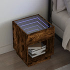 Nachtkastje 40x40x50 cm bruin eikenkleurig LED