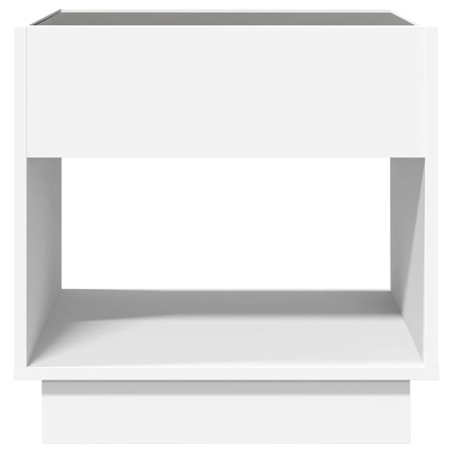 Nachtkastje met Infinity LED 50x50x50 cm wit