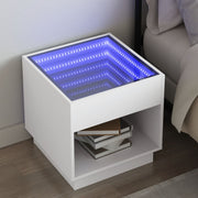 Nachtkastje 50x50x50 cm wit met Infinity LED