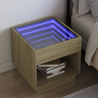 Bedside cabinet with Infinity LED 50x50x50 cm sonoma oak