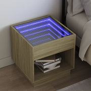 Nachtkastje 50x50x50 cm sonoma eiken met LED