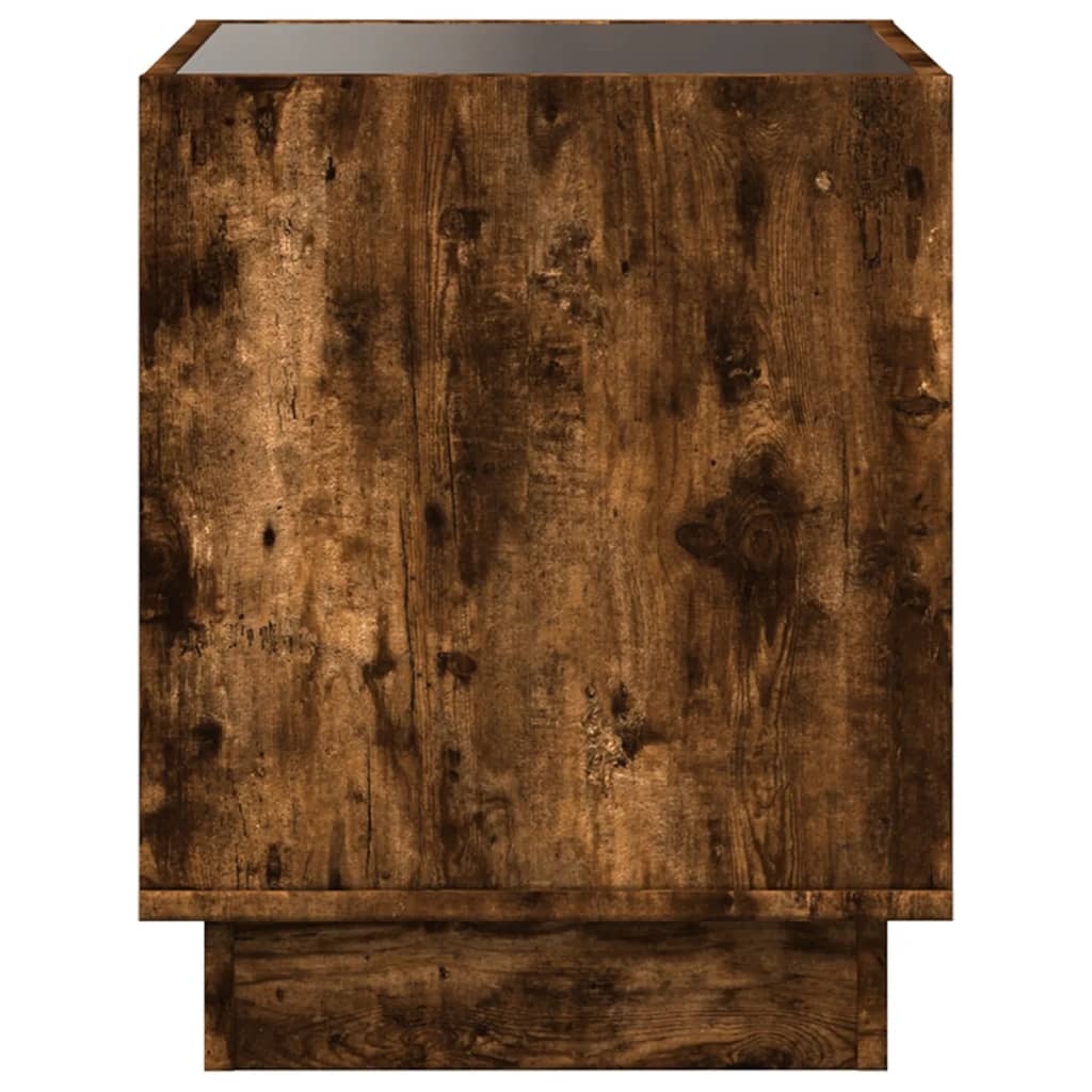 Nachtkastje met Infinity LED 50x50x50 cm gerookt eikenkleurig