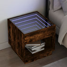 Bedside table with Infinity LED 50x50x50 cm smoked oak-coloured