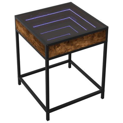 Nachtkastje met Infinity LED 40x40x51 cm gerookt eikenkleurig