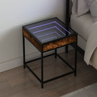 Bedside table with Infinity LED 40x40x51 cm smoked oak