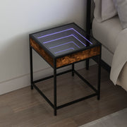 Nachtkastje 40x40x51 cm gerookt eiken met LED