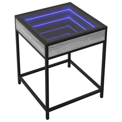 Nachtkastje met Infinity LED 40x40x51 cm grijs sonoma eiken