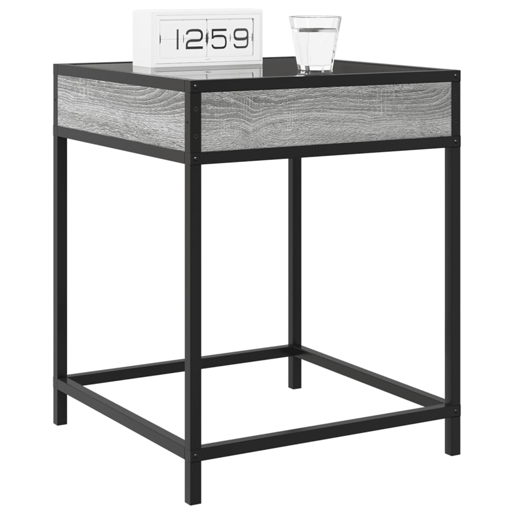 Nachtkastje met Infinity LED 40x40x51 cm grijs sonoma eiken