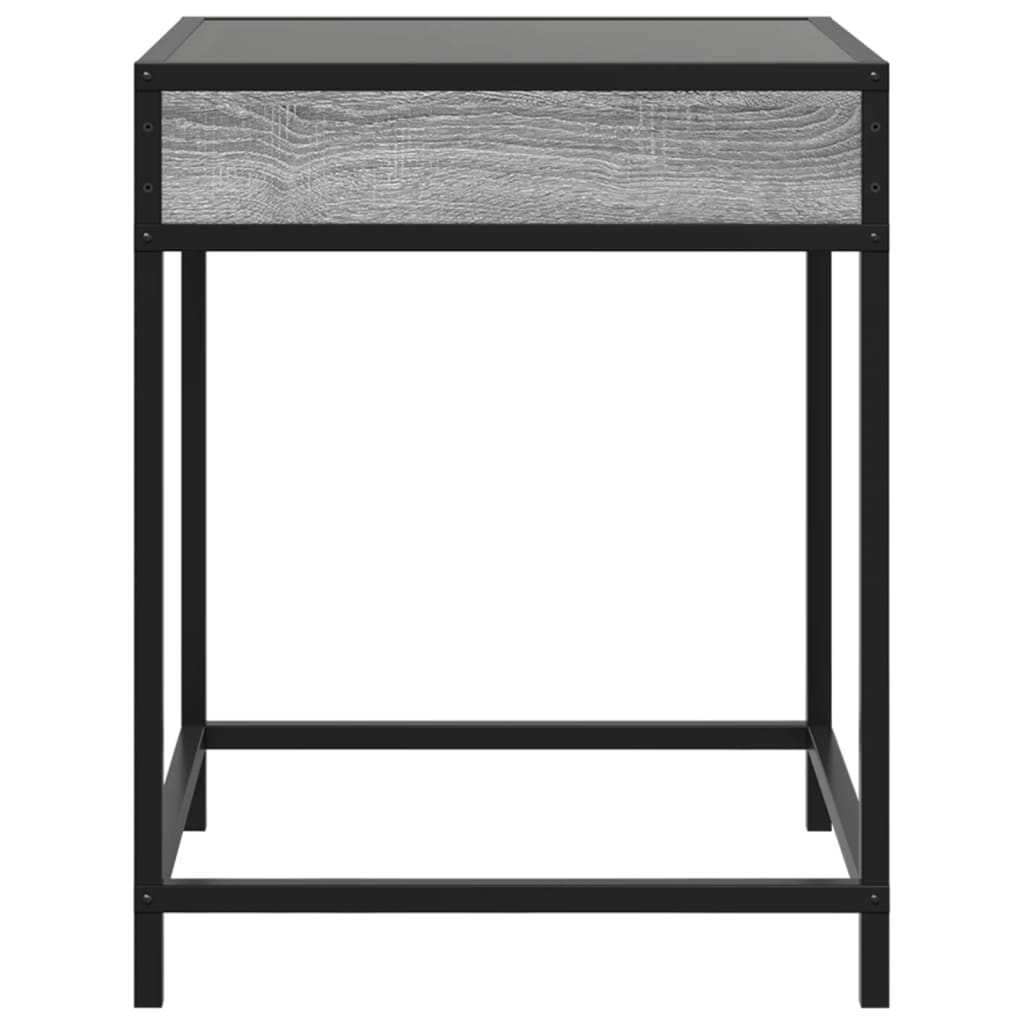 Nachtkastje met Infinity LED 40x40x51 cm grijs sonoma eiken