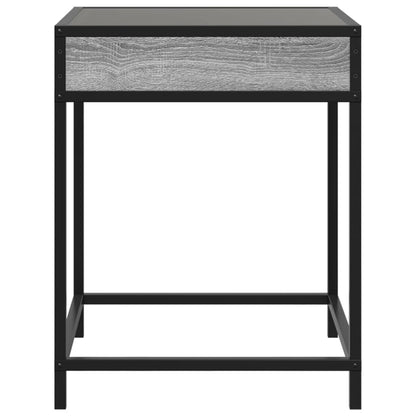 Nachtkastje met Infinity LED 40x40x51 cm grijs sonoma eiken