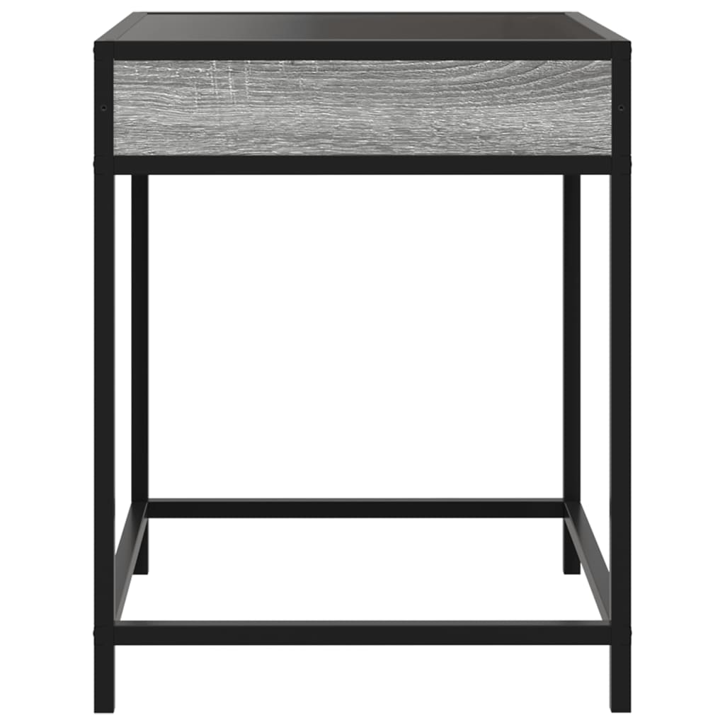 Nachtkastje met Infinity LED 40x40x51 cm grijs sonoma eiken