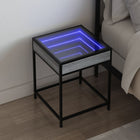 Nightstand with Infinity LED 40x40x51 cm grey Sonoma oak