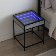 Nachtkastje 40x40x51 cm grijs sonoma eiken met LED